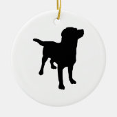 Dog Silhouette Keramisch Ornament (Voorkant)