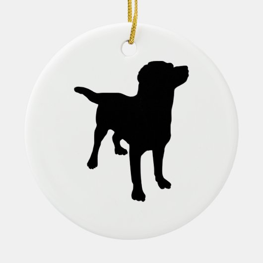 Dog Silhouette Keramisch Ornament (Voorkant)