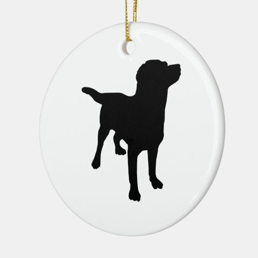 Dog Silhouette Keramisch Ornament (Links)