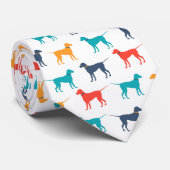 Dog Silhouette Mannen Stropdas (Opgerold)