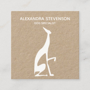Dog Silhouette, minimalistische moderne Vierkante Visitekaartje