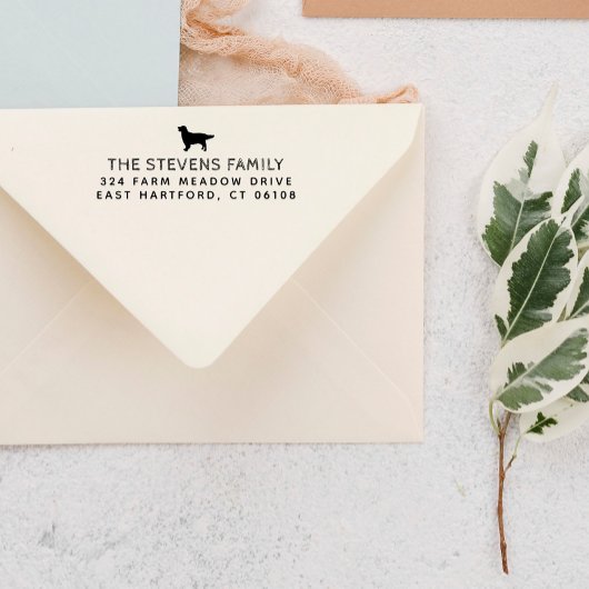 Dog Silhouette Name & Address Zelfinktende Stempel