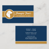 Dog Silhouette on Blue and Ochre Veterinary Clinic Visitekaartje (Voorkant / Achterkant)