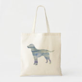 Dog Silhouette Painting Labrador Blue Tote Bag (Voorkant)