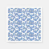 Dog silhouette Pattern.White.03 Lblue BG Servet (Voorkant)