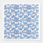 Dog silhouette Pattern.White.03 Lblue BG Servet (Voorkant)