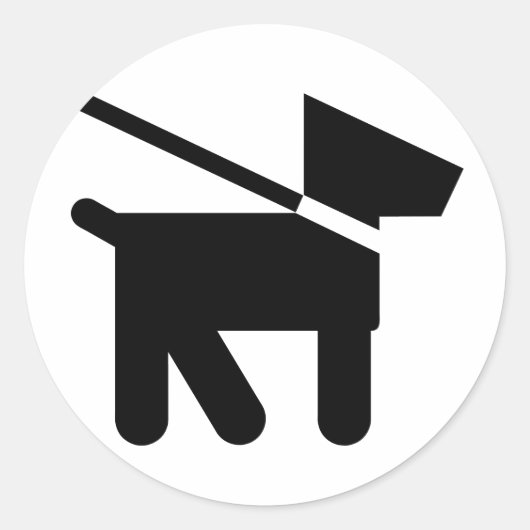 Dog Silhouette! Ronde Sticker (Voorkant)