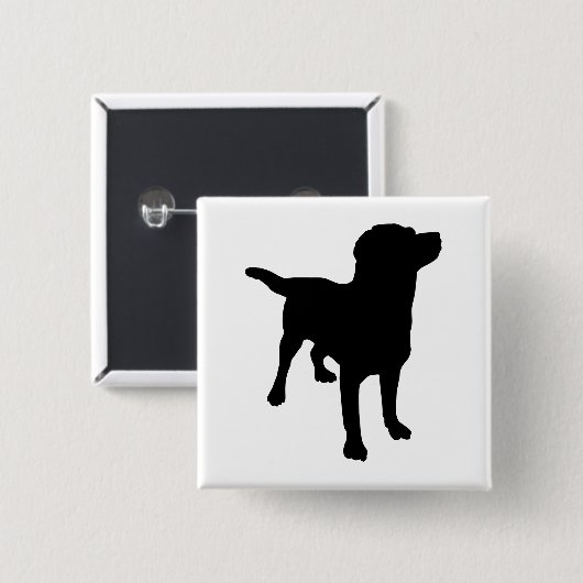 Dog Silhouette Vierkante Button 5,1 Cm (Voorkant /achterkant)