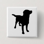 Dog Silhouette Vierkante Button 5,1 Cm (Voorkant)