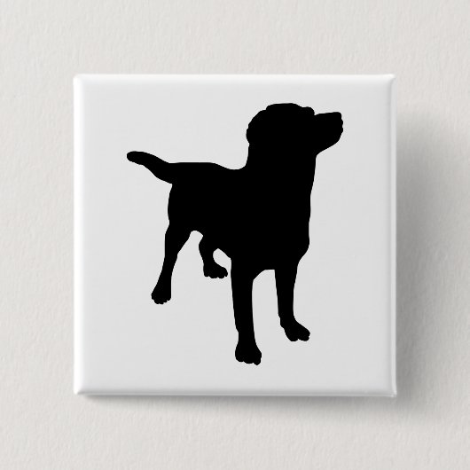 Dog Silhouette Vierkante Button 5,1 Cm (Voorkant)