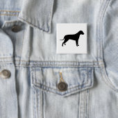 Dog Silhouette Vierkante Button 5,1 Cm (In situ)