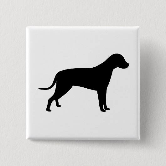 Dog Silhouette Vierkante Button 5,1 Cm (Voorkant)