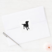 Dog Silhouette Vierkante Sticker (Envelop)