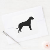 Dog Silhouette Vierkante Sticker (Envelop)