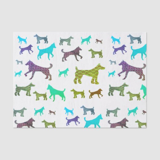Dog Silhouette Weefpapier Tissuepapier (Voorkant)