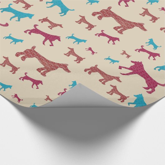 Dog Silhouette Wrapping Paper Cadeaupapier (Hoek)