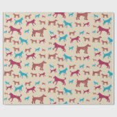 Dog Silhouette Wrapping Paper Cadeaupapier (Vlak)