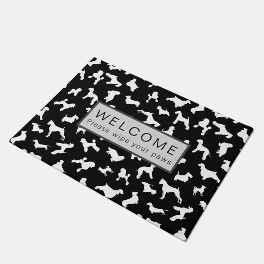Dog Silhouettes Deuren Mat (Schuin)