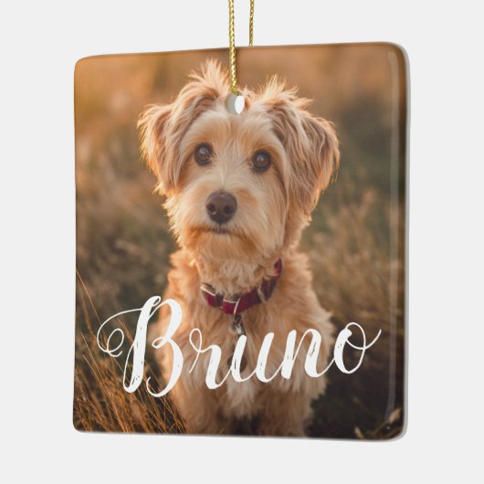 Dog Simple Name Christmas Script Ornament (Links)