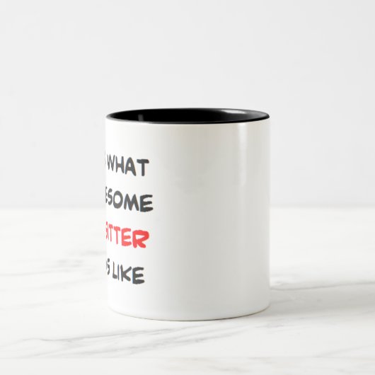 dog sitter, awesome tweekleurige koffiemok (Center)