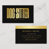 Dog Sitter Black And Gold  Visitekaartje (Voorkant / Achterkant)