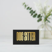 Dog Sitter Black And Gold  Visitekaartje (Staand voorkant)