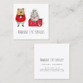 Dog Sitter Cat Sitter Pet Services Grooming Vierkante Visitekaartje (Voorkant / Achterkant)