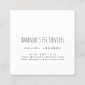 Dog Sitter Cat Sitter Pet Services Grooming Vierkante Visitekaartje (Achterkant)