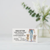 Dog Sitter Dog Walker Business Card Dog Sitting Visitekaartje (Staand voorkant)