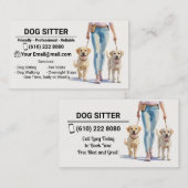 Dog Sitter Dog Walker Business Card Dog Sitting Visitekaartje (Voorkant / Achterkant)