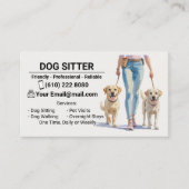 Dog Sitter Dog Walker Business Card Dog Sitting Visitekaartje (Voorkant)