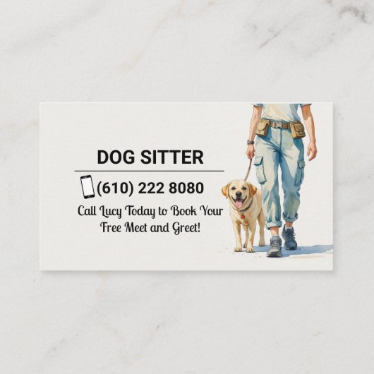 Dog Sitter Dog Walker Dog Walking Visitekaartje (Achterkant)