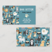 Dog Sitter Dog Walker Puppy Patroon Visitekaartje (Voorkant / Achterkant)