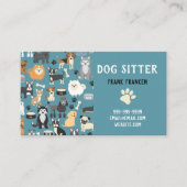 Dog Sitter Dog Walker Puppy Patroon Visitekaartje (Voorkant)