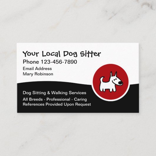 Dog Sitter Dog Walking Service Visitekaartje (Voorkant)