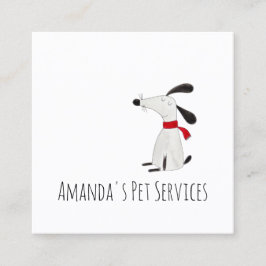 Dog Sitter Huisdier Diensten Grooming Schattige Wi Vierkante Visitekaartje