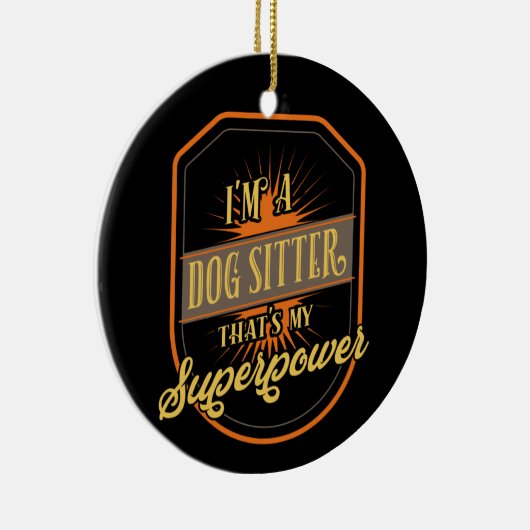 Dog Sitter Keramisch Ornament (Rechts)