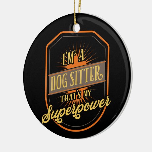Dog Sitter Keramisch Ornament (Links)