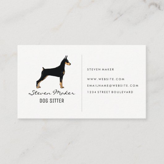 Dog Sitter Logo | Hondenbotpictogram Visitekaartje (Voorkant)