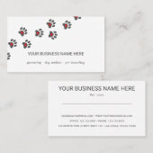 Dog sitter, pad met hart visitekaartje (Voorkant / Achterkant)