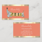 Dog Sitter Pet Mode Boutique Care Basset Coral Visitekaartje (Voorkant / Achterkant)