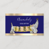 Dog Sitter Pet Mode Boutique Care Basset Navy Visitekaartje (Voorkant)