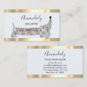 Dog Sitter Pet Mode Boutique Care Basset Silver Visitekaartje (Voorkant / Achterkant)