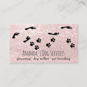 Dog Sitter Pet Services Grooming Pad Roze Visitekaartje