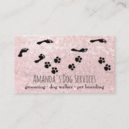 Dog Sitter Pet Services Grooming Pad Roze Visitekaartje