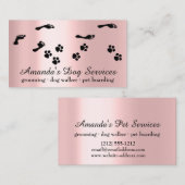 Dog Sitter Pet Services Grooming Paw Path Classy Visitekaartje (Voorkant / Achterkant)