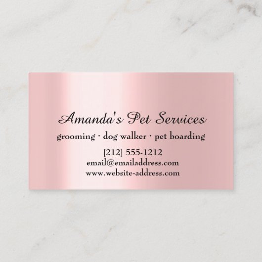 Dog Sitter Pet Services Grooming Paw Path Classy Visitekaartje (Achterkant)