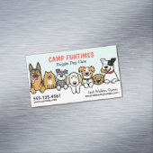 Dog Sitter Pet Zittende Cartoon Schattige gluren H Magnetisch Visitekaartje (Voorbeeld)