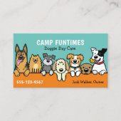 Dog Sitter Pet Zittende Cartoon Schattige gluren H Visitekaartje (Voorkant)