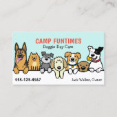 Dog Sitter Pet Zittende Cartoon Schattige gluren H Visitekaartje (Voorkant)